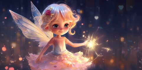 Wall Mural - Whimsical Pixie Sprinkling Magic, generative ai