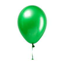 Green Balloon Isolated On Transparent Background Cutout