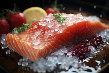 Wall Mural - Tuna and salmon steaks