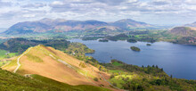 Views From Catbells Near Keswick In The Lake District Cumbria North East England UK