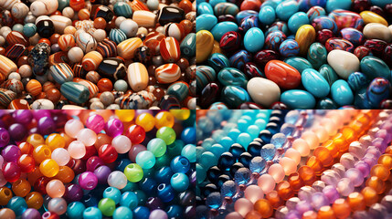 Wall Mural - close up of colorful beads