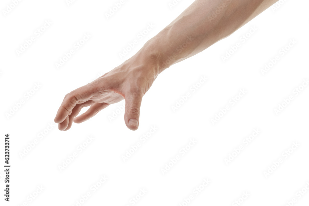 Man hand to grab something isolated on white background Stock Photo ...