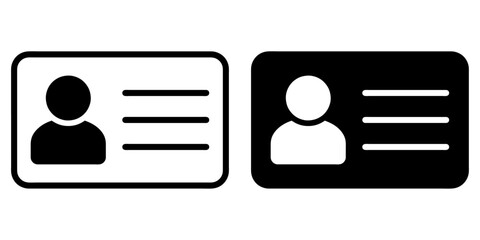 Poster - ofvs393 OutlineFilledVectorSign ofvs - identification card vector icon . id card sign . isolated transparent . black outline and filled version . AI 10 / EPS 10 / PNG . g11733