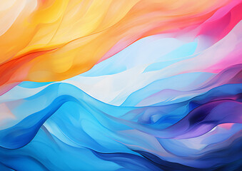 Poster - Watercolour paint with waves abstract background,Colorful background with vibrant colors for wallpaper, Modern art concept,Generative Ai