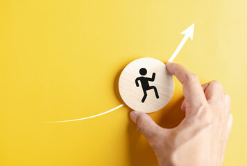 Aufkleber - Business target growth and arrow icon for planning and management development business growth to success in the future.