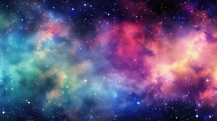 rainbow galaxy with stars and space dust, ai generated image