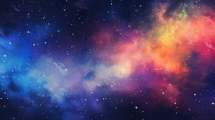 Wall Mural - Rainbow galaxy with stars and space dust, AI generated Image