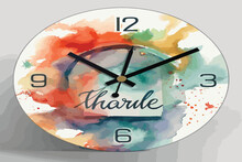 Clock Flower Watercolor Art Graphic