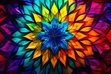 Macro Shot Of A Vividly Colored Kaleidoscope Pattern