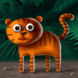 3d cute toy tiger character illustration
