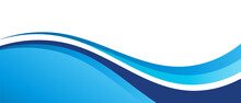 Blue And White Business Wave Banner Background