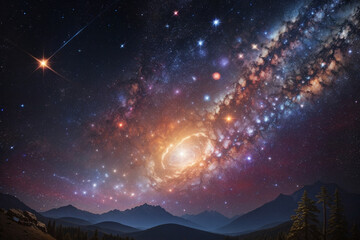 Wall Mural - colorful space galaxy cloud nebula. stary night cosmos. universe science astronomy. supernova backgr