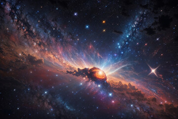 Wall Mural - colorful space galaxy cloud nebula. stary night cosmos. universe science astronomy. supernova backgr