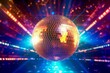 © fumoto-lab - ミラーボールとディスコ風のカラフルに光る背景：AI作品