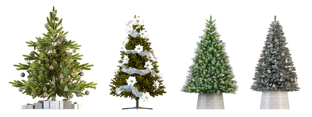 Wall Mural - christmas tree isolated on white