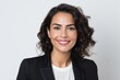 © Robert MEYNER - Portrait of smiling businesswoman looking at camera isolated on white background