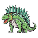 Fototapeta Dinusie - Cute Dimetrodon Dinosaur 2d Illustration