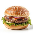 fresh tasty burger isolated on white background..