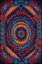 A Trippy Psychedelic Pattern For Fabric. (AI-generated Fictional Illustration)
