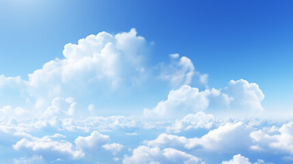 Wall Mural - beautiful blue sky and clouds with daylight natural background. generative ai.