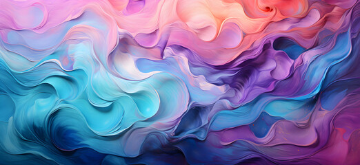 Wall Mural - Abstract waves in shades of pale rainbow color beige canvas background Generative AI