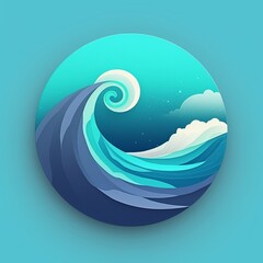 Poster - ocean wave logo icon design illustration