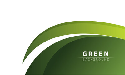 Wall Mural - green wave abstract background. natural eco banner isolated on white. vector