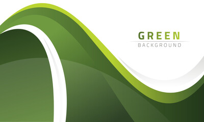 Wall Mural - green wave abstract background. natural eco banner isolated on white. vector