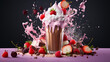 Various colorful fresh milkshake background