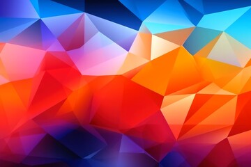 Wall Mural - Gradient geometric triangular colorful background created with generative AI technology.