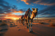 © Frédéric Prochasson - caravan in a desert, AI generated