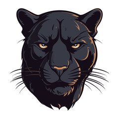 Sticker - Panther head logo design. Abstract drawing panther face. Cute panther face