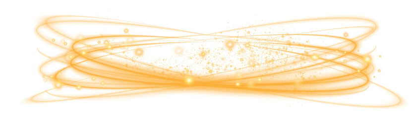 golden halo angel ring isolated on transparent background. abstract light lines of movement and spee