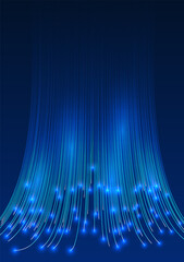 Fototapete - Big data technology The overlapping lines of light flew at mesmerizing speed, adding an intriguing glow. Big data technology is collected and transmitted through high-speed Internet networks.