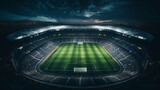 Fototapeta Sport - Photo top view of a soccer stadium, Generative Ai