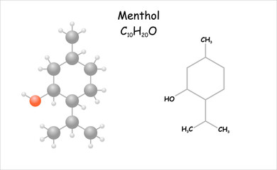 Wall Mural - Stylized molecule model/structural formula of menthol.