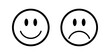 Happy and sad smiley icon
