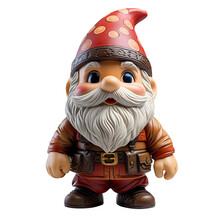 Garden Gnome Isolated On The Transparent Background