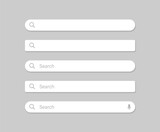Fototapeta Przestrzenne - Search bar Set. blank search bar icon for website and ui. empty template search bar for browsers