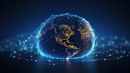 Wall Mural - earth globe in space with generative ai