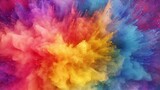 Fototapeta Tęcza - Colored powder explosion. Abstract closeup of dust, Generative AI.
