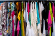 © Sarah Rypma - Closeup of colorful clothing garments at a street vendor in Europe