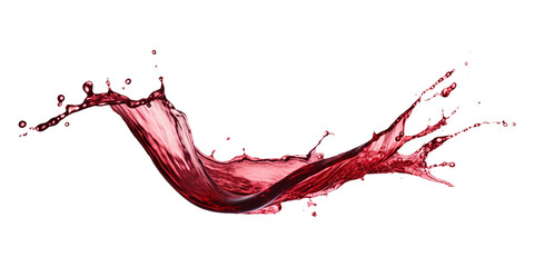 red wine splash isolated on transparent or white background, png