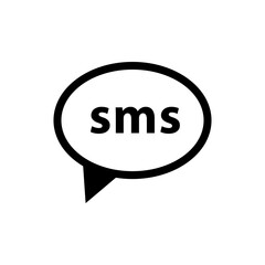 Leinwandbilder - sms icon in speech bubble, text message symbol, Short Message Service, message send icon	
