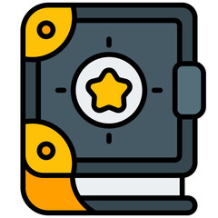 Sticker - book outline color icon