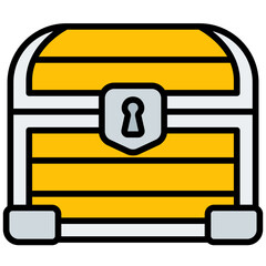 Sticker - treasure box outline color icon