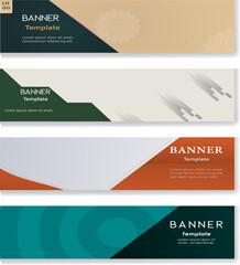 Wall Mural - Vector abstract design banner web templateBusiness webinar horizontal banner template design