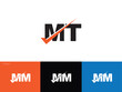 Monogram mt tm Letter Logo, Creative mt Checkmark Logo Symbol
