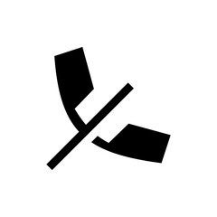 Leinwandbilder - decline call icon. no phone ban telephone icons symbol - no answer call icons in line, outline for apps and website	
