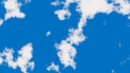 Realistic blue sky with white clouds scene in 3d rendering for background concept